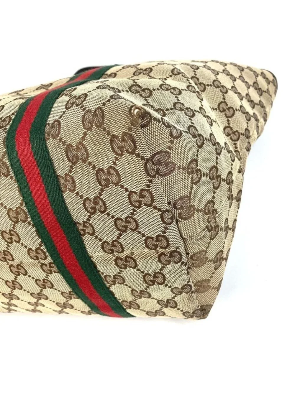 Gucci Shoulder Bag GG Logo Sherry Line Canvas Leather Beige - Picture 6 of 9